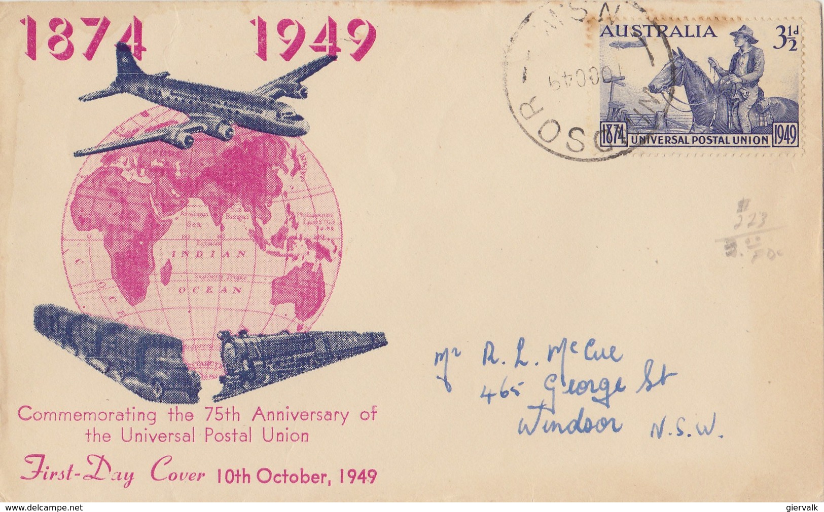 AUSTRALIA 1949 FDC UPU.BARGAIN.!! - Brieven En Documenten