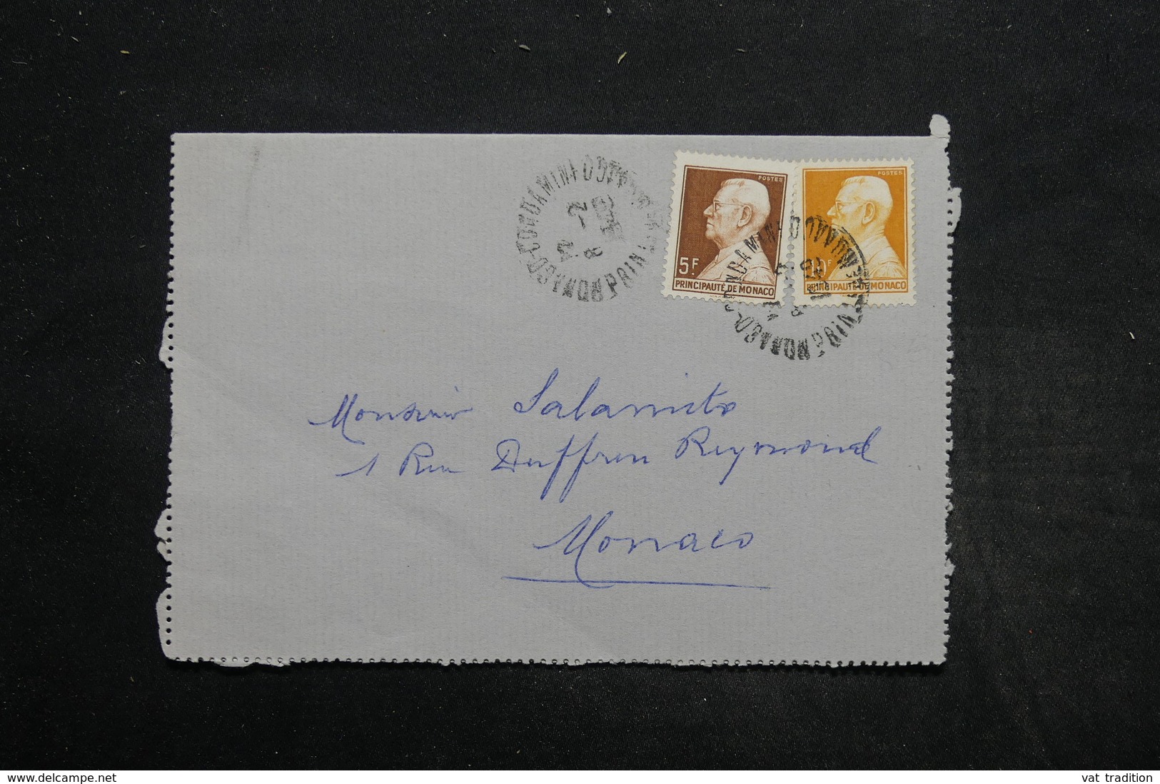 MONACO - Carte Lettre Pour Monaco En 1948 , Affranchissement Plaisant - L 25623 - Storia Postale