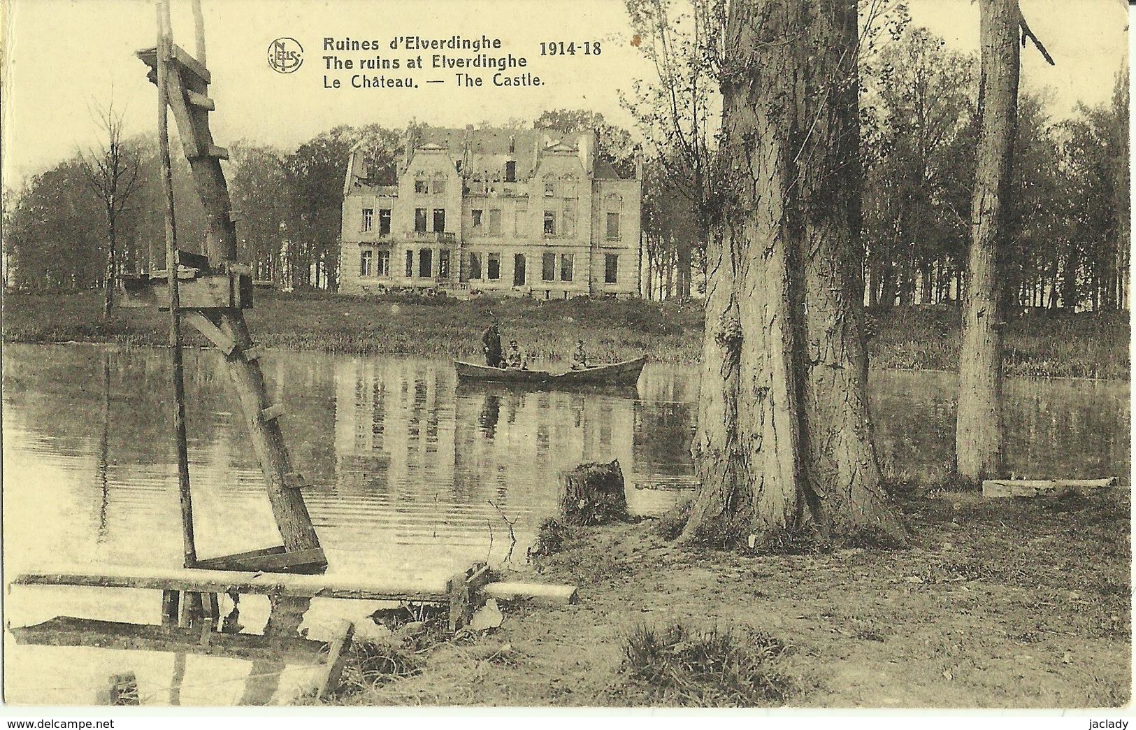 Ruines  D' Elverdinghe  1914-18 -- Le Château.     (2 Scans) - Ieper