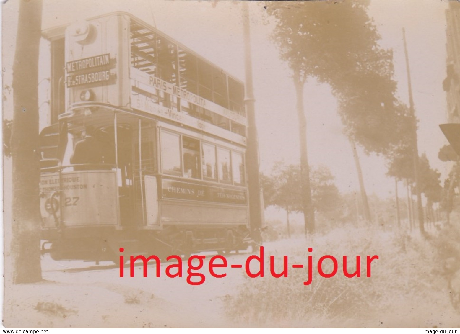 Photo Ancienne  TRAMWAY THOMSON HOUSTON ST MANDE VINCENNES NOGENT PARIS MÉTROPOLITAIN - Trains