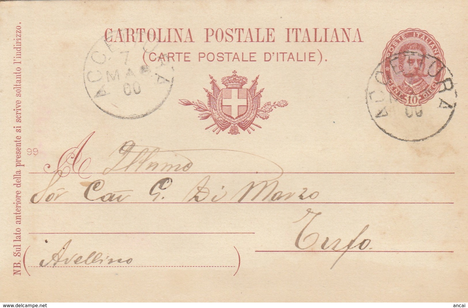 Accettura. 1900. Annullo Grande Cerchio ACCETTURA, Su Cartolina Postale, Con Testo - Storia Postale