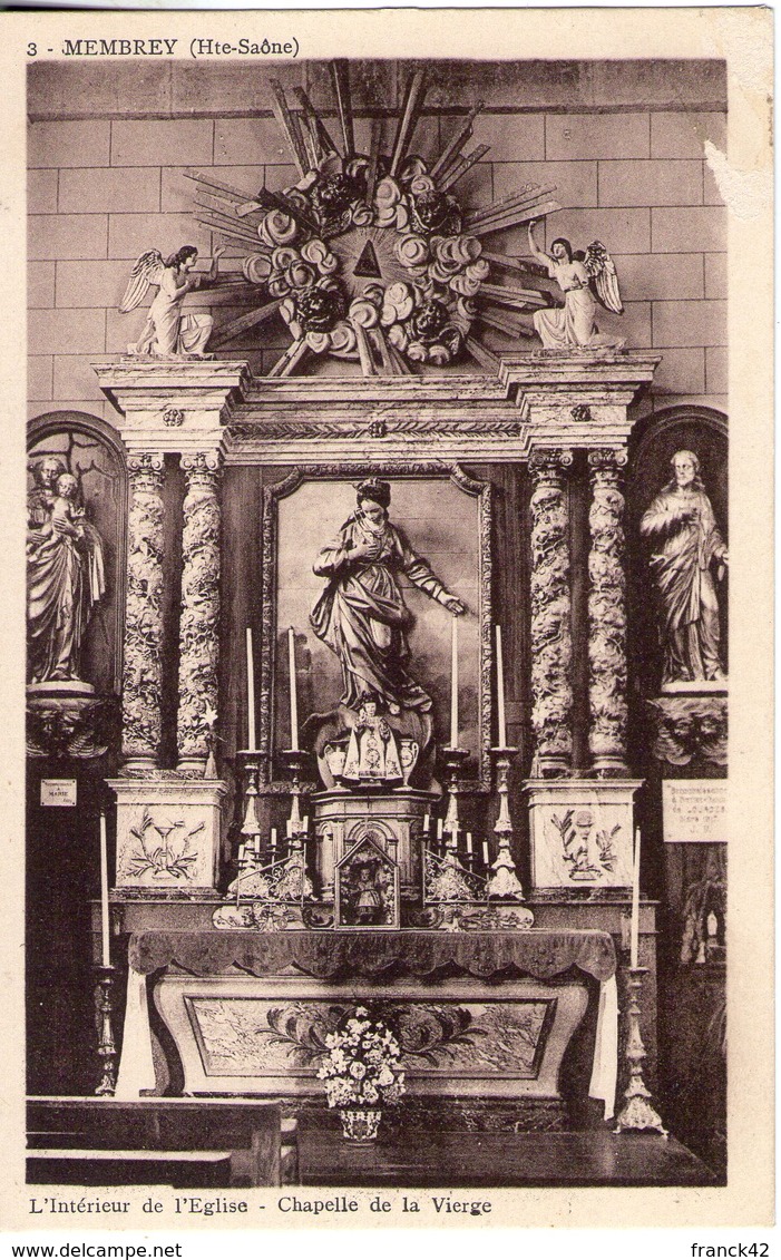 70. Membray. L'intérieur De L'église. Chapelle De La Vierge. Abimée En Haut à Droite - Autres & Non Classés