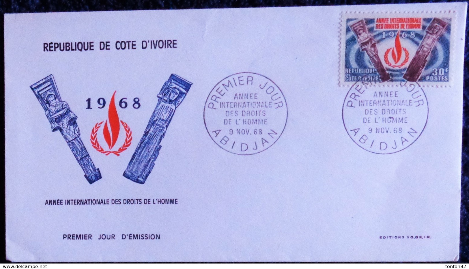 République De Cote D'Ivoire - Premier Jour D'émission - 1968 . - Côte D'Ivoire (1960-...)