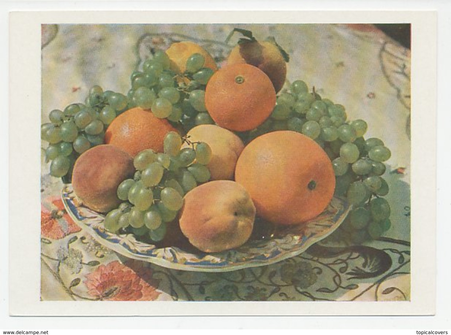 Postal Stationery Soviet Union 1957 Fruit - Orange - Peach - Grapes - Fruit