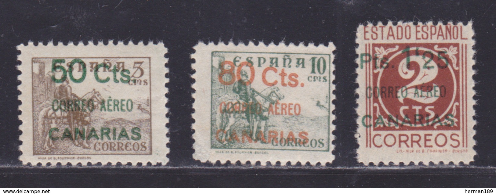 ESPAGNE AERIENS N°  144 à 146 ** MNH Neufs Sans Charnière, B/TB (D8727) Surcharge CANARIAS - 1937 - Ungebraucht