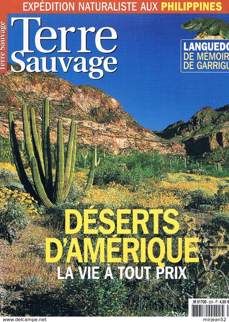 Terre Sauvage  N°204  Avr 2005:Deserts D'amerique Philippines Gaarrigue  Sentiers SauvageIle De France - Géographie