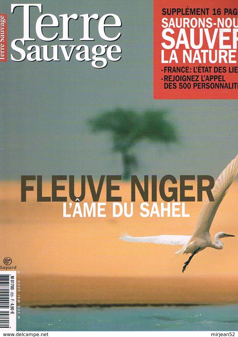 Terre Sauvage  N°205  Mai 2005:Fleuve Niger Bocage Mercantour Sentiers Sauvage Finistere - Géographie