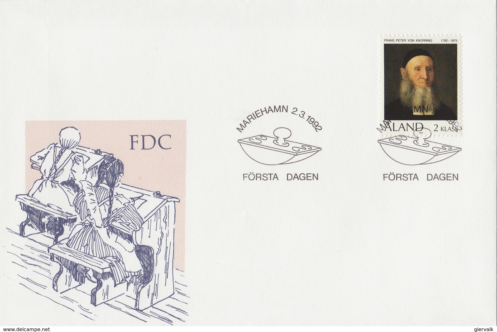 ALAND 1992 FDC Frans Peter Von Knorring.BARGAIN.!! - Aland