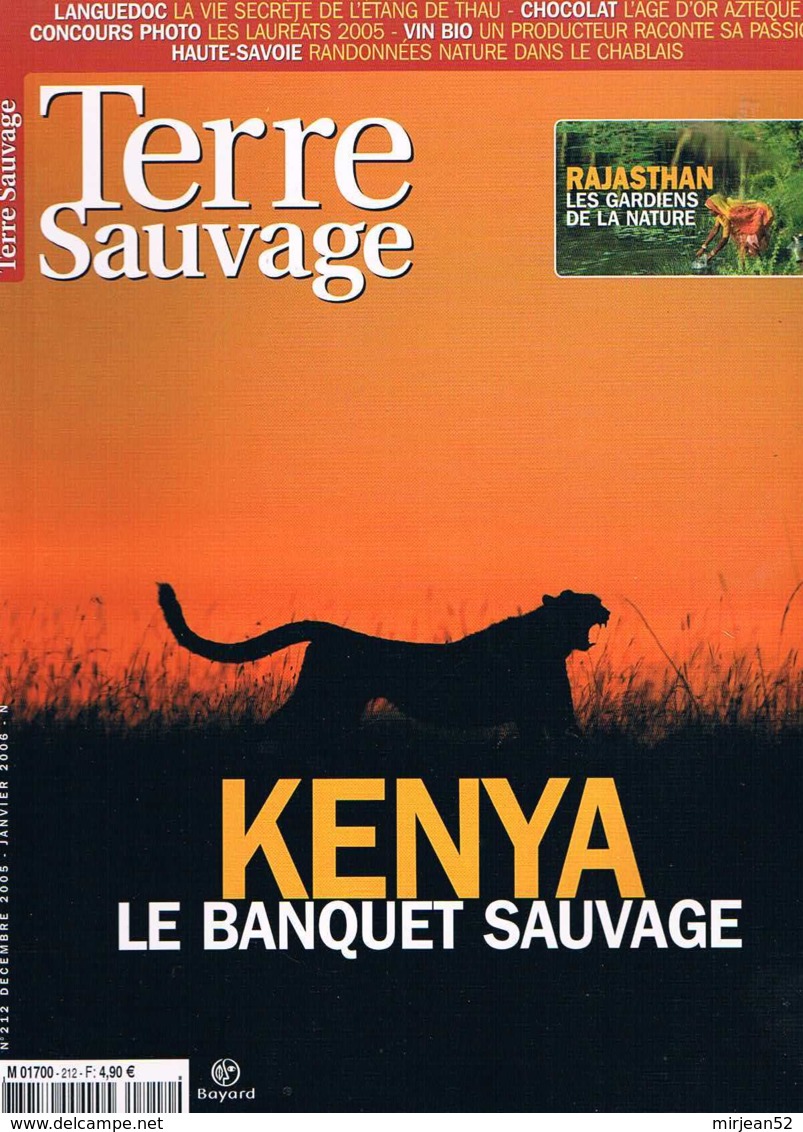 Terre Sauvage  N°212  Dec 2005:Kenya Etang De Tau Sentiers Sauvages Chablais - Géographie