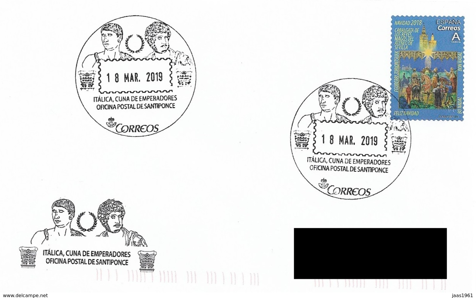 SPAIN. POSTMARK. ITALICA. CUNA DE EMPERADORES. SANTIPONCE 2019 - Máquinas Franqueo (EMA)