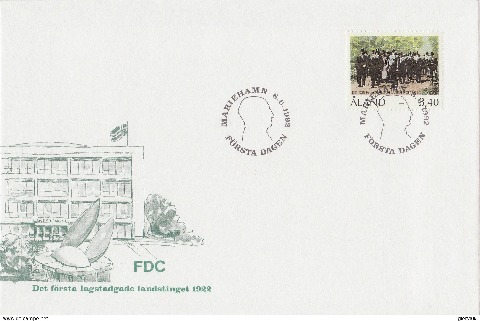 ALAND 1992 FDC Landstinget 1922.BARGAIN.!! - Aland