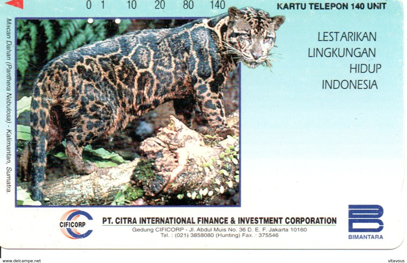 Animal Jungle Télécarte Indonésie   Phonecard  (G 86) - Indonésie