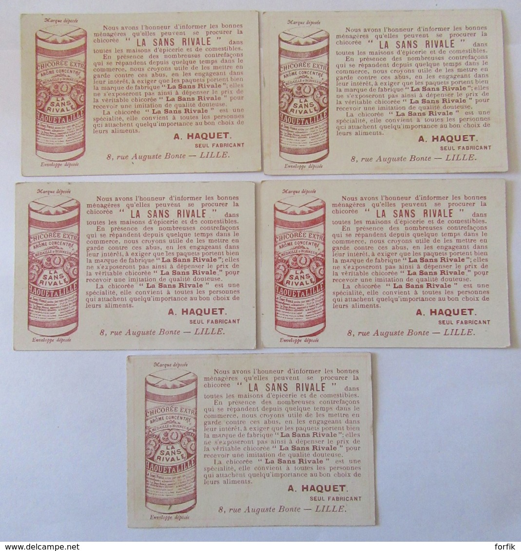 Lot De 5 Chromos Chicorée "La Sans Rivale" Par A. Haquet - Série Armée Russe - Tea & Coffee Manufacturers