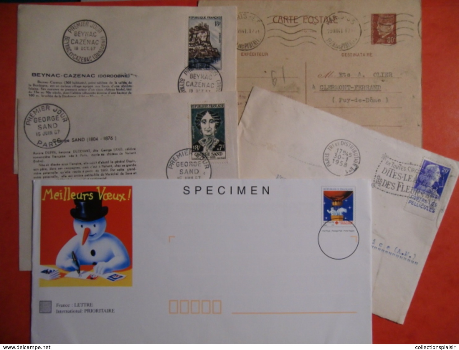 LOT DE LETTRES/CARTES/FDC/ENTIERS..  DANS UN CARTON FRANCE COLONIES ETRANGER/LIQUIDATION