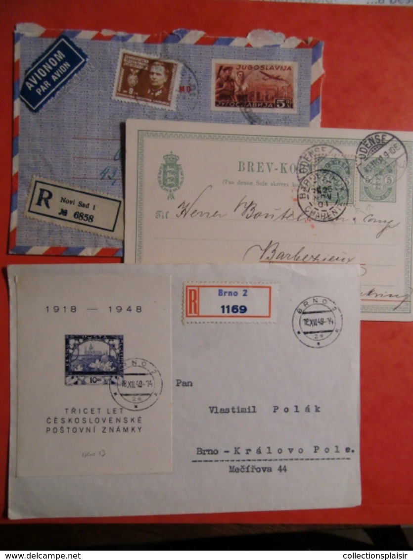 LOT DE LETTRES/CARTES/FDC/ENTIERS..  DANS UN CARTON FRANCE COLONIES ETRANGER/LIQUIDATION