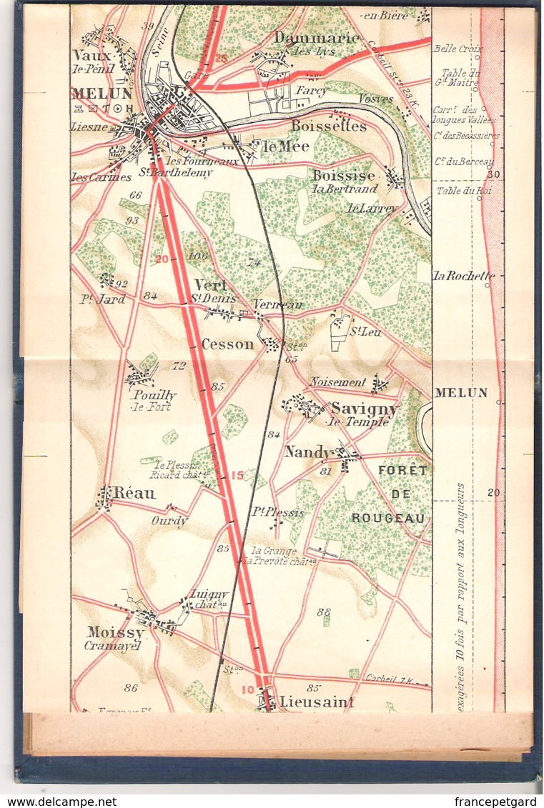 Guides Larousse Illustrés  Itinéraires Vélocipédiques  Série Bleu N°5  Montgeron Melun Fontainebleau Corbeil - Cartes Routières