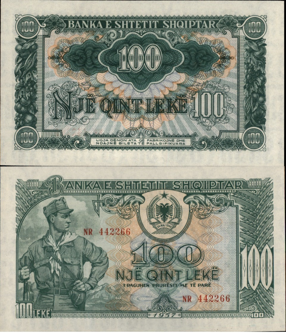 ALBANIA 100 LEKE 1957 UNC - Albania