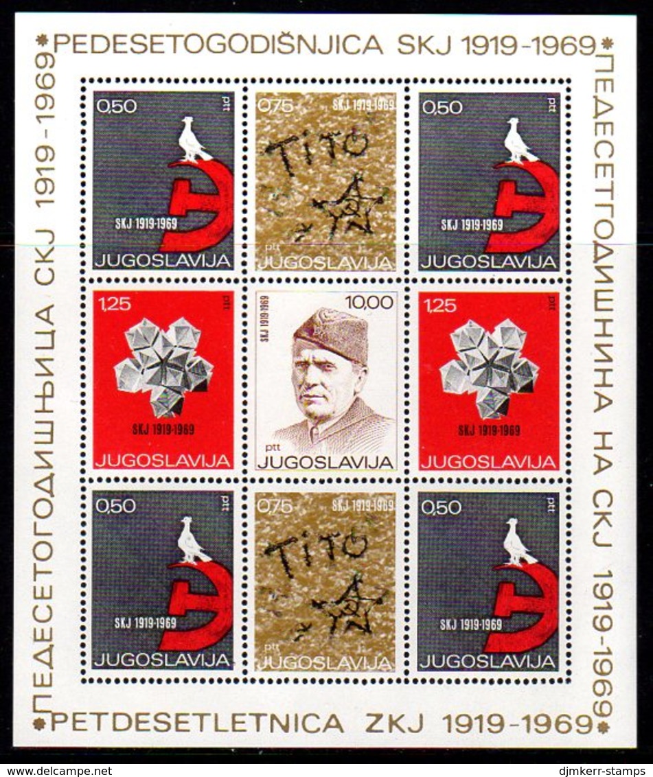 YUGOSLAVIA 1969 Communist League Anniversary Block MNH / **..  Michel Block 15 - Blokken & Velletjes