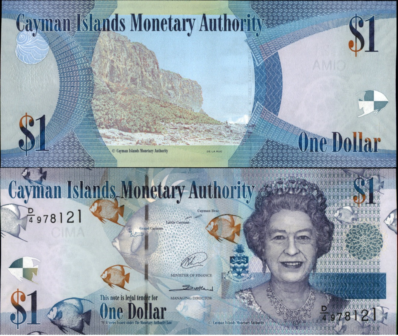 CAYMAN ISLANDS 1 DOLLAR 2014 AUNC - Cayman Islands