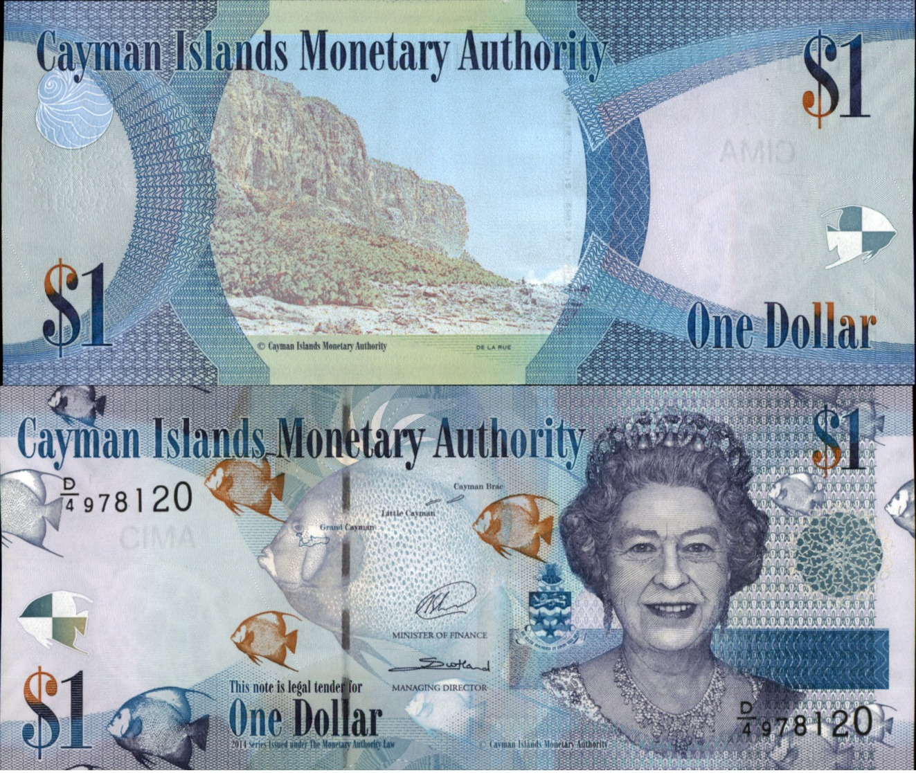 CAYMAN ISLANDS 1 DOLLAR 2014 AUNC - Islas Caimán