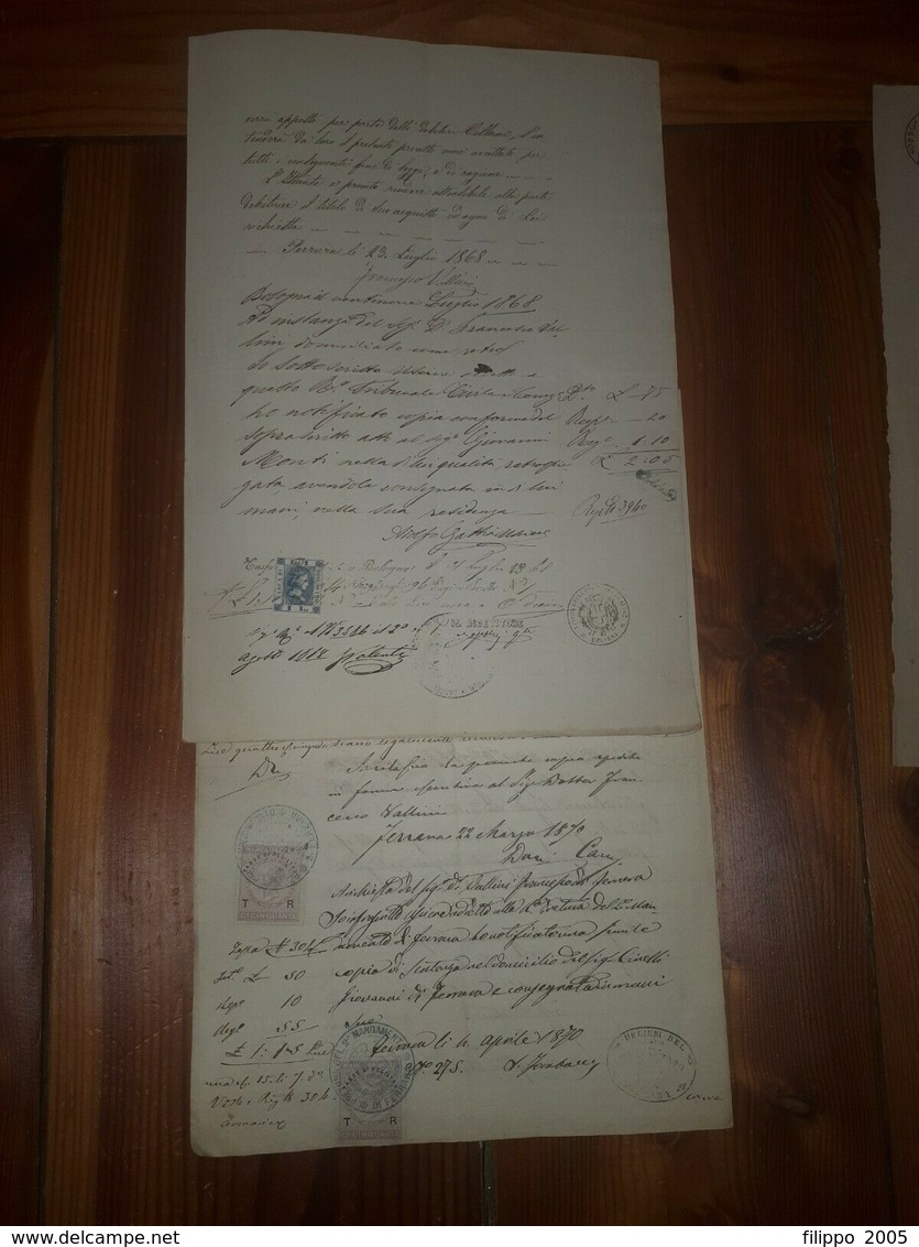 1868/1910 Lotto 54 MANOSCRITTI SU CARTA BOLLATA - FAENZA FERRARA ROMA CAGLI - Manoscritti