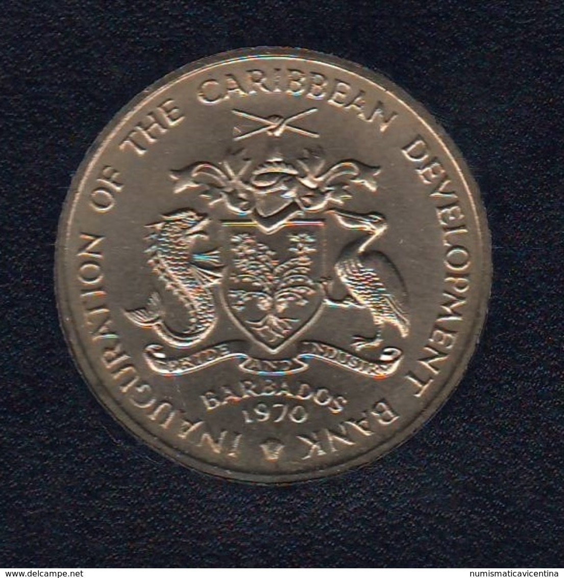 FAO 4 Dollar 1970 Barbados RARE COIN - Barbados
