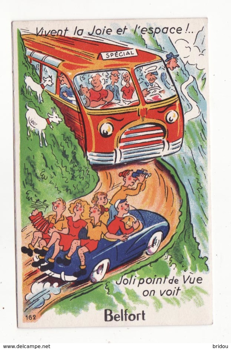 90  BELFORT   Carte à Système Avec Dépliant 10 Vues     Bus, Automobile - Belfort - Ville