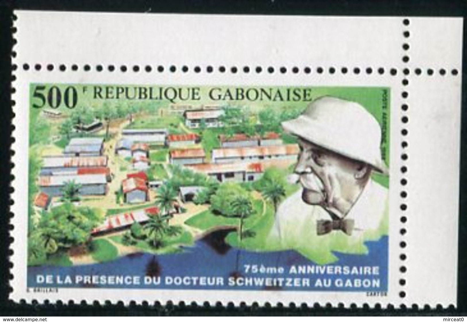 GABON  1988  MNH  - " 75e ANNIVERSAIRE DE LA PRESENCE DU DOCTEUR SCHWEITZER Au GABON "  -  1  VAL - Gabon (1960-...)