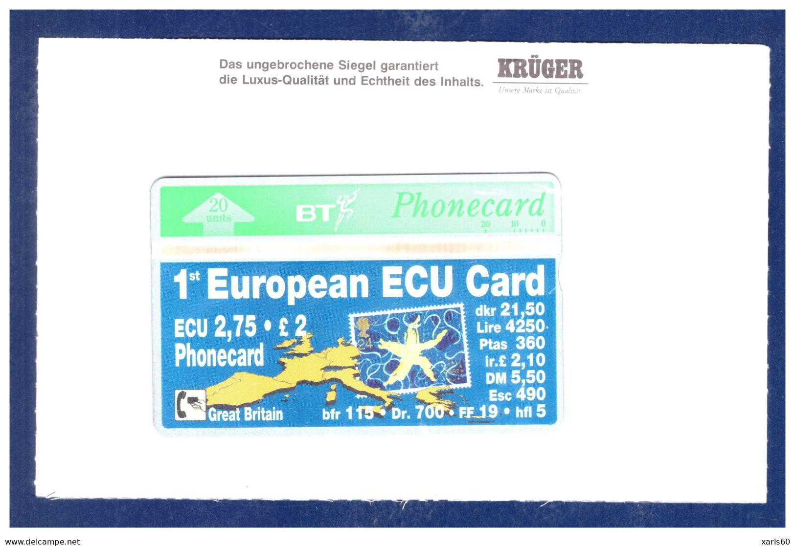 UNITED KINGDOM: BTO-008 "1st European ECU Card" CN:231F Unused - BT Overseas Issues