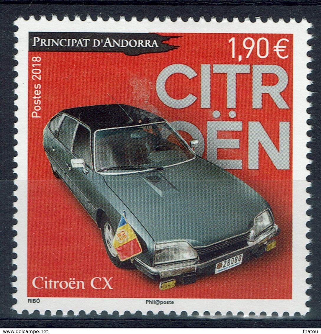 Andorra (French Adm.), Car, Citroën CX, 2018, MNH VF - Unused Stamps
