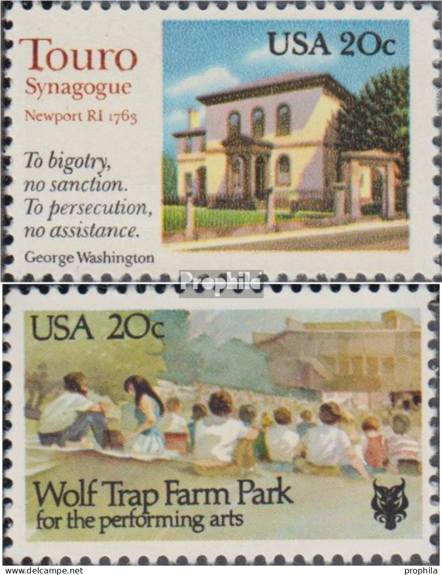 USA 1598,1599 (kompl.Ausg.) Postfrisch 1982 Touro-Synagoge, Washington - Ungebraucht