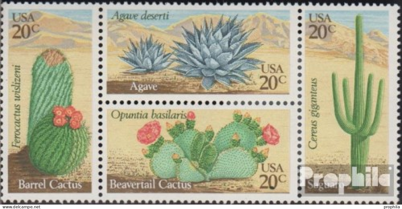 USA 1517-1520 Viererblock (kompl.Ausg.) Postfrisch 1981 Wüstenpflanzen - Ongebruikt