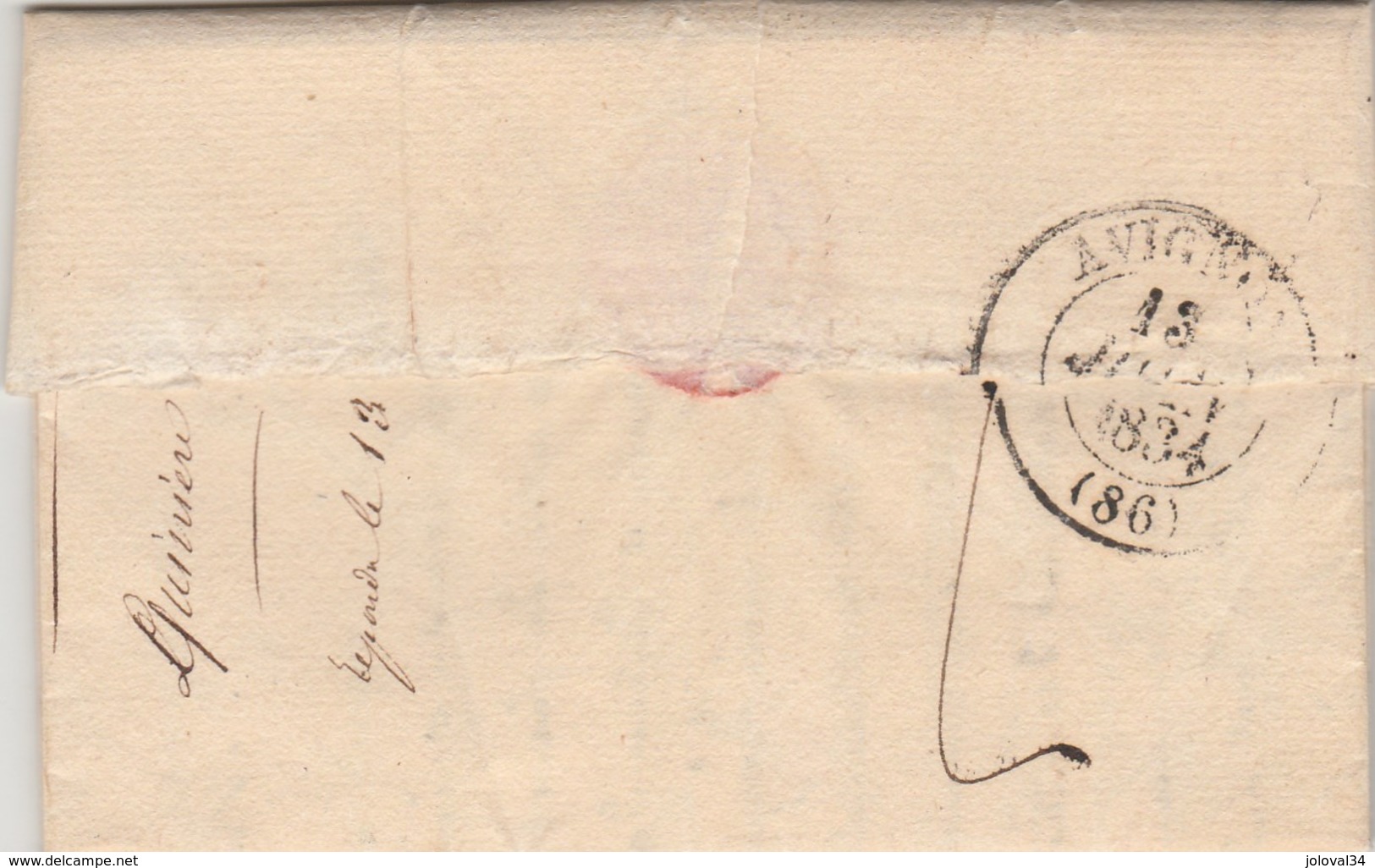 Lettre Du Maire De DURAN Cachet Rouge AUCH Gers 11/6/1834 Cachet PP Port Payé Pour Maire D' Avignon Vaucluse - 1801-1848: Precursors XIX