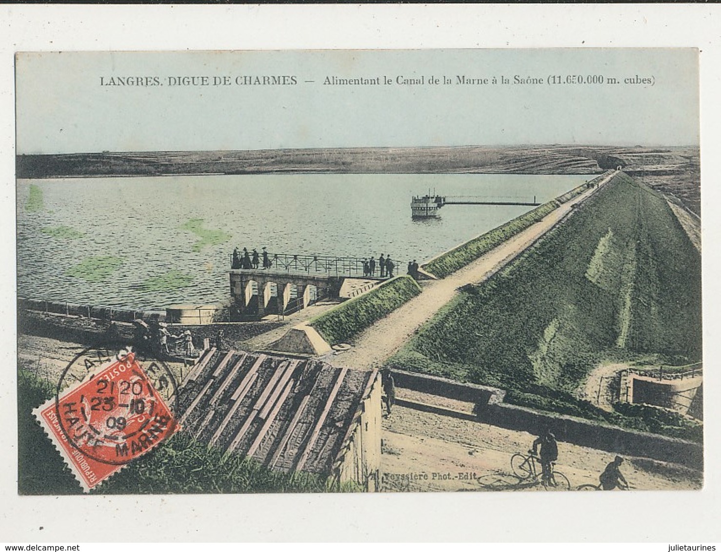 52 LANGRES DIGUE DE CHARMES ALIMENTANT LE CANAL DE LA MARNE CPA BON ETAT - Langres