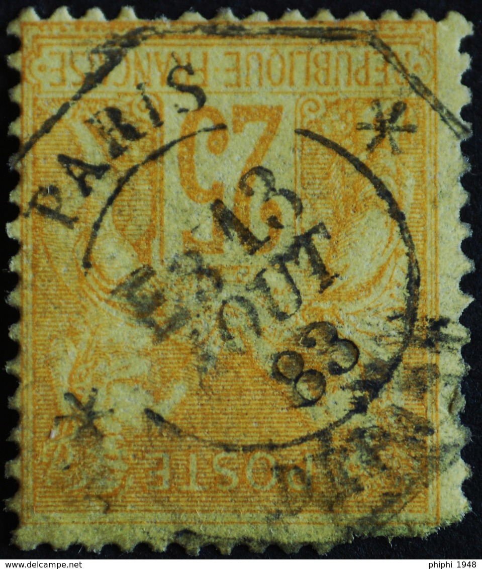 -Sage N°92 Type II PARIS-DEPART 13 Aôut 1883.  ( Cachet Octogonal ) Second Choix.( Recto/verso) - 1876-1898 Sage (Type II)