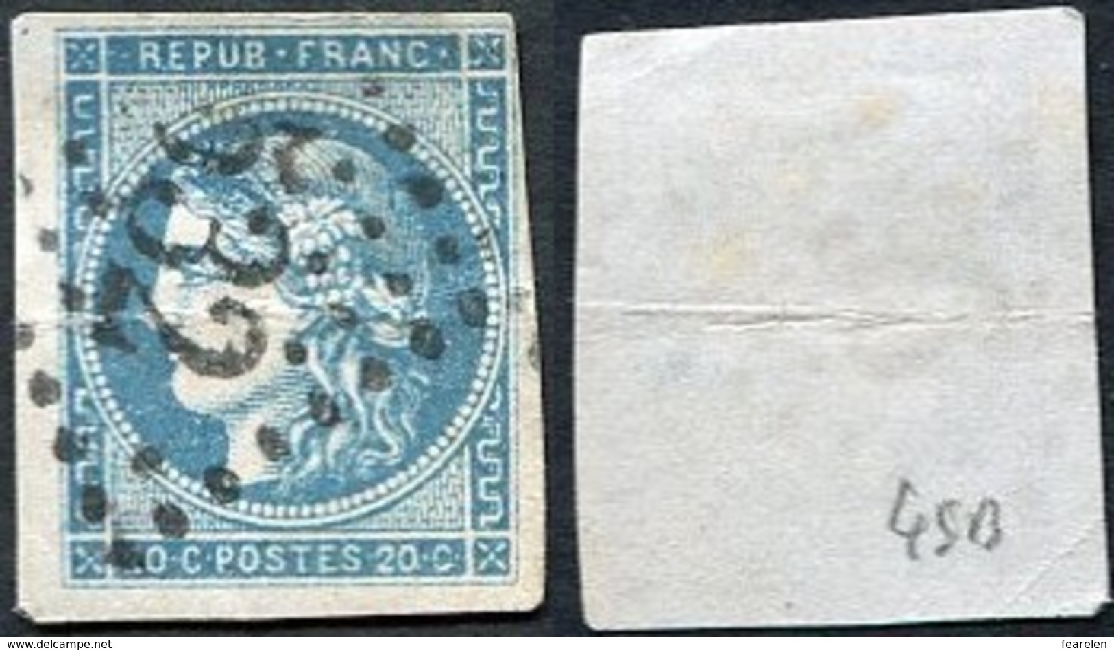 France Classique, N°45B Oblitéré, Qualité Beau - 1870 Bordeaux Printing