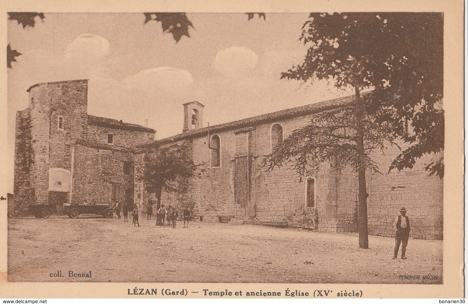 CPA 30 LEZAN   TEMPLE ET ANCIENNE EGLISE ANIMES - Other & Unclassified