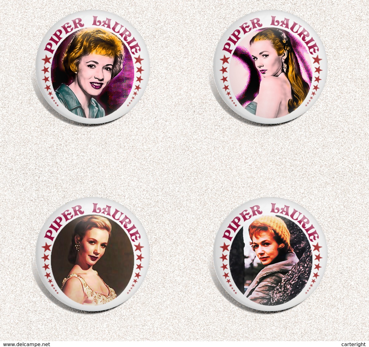 35 X PIPER LAURIE Movie Film Fan ART BADGE BUTTON PIN SET 3 (1inch/25mm Diameter) - Films