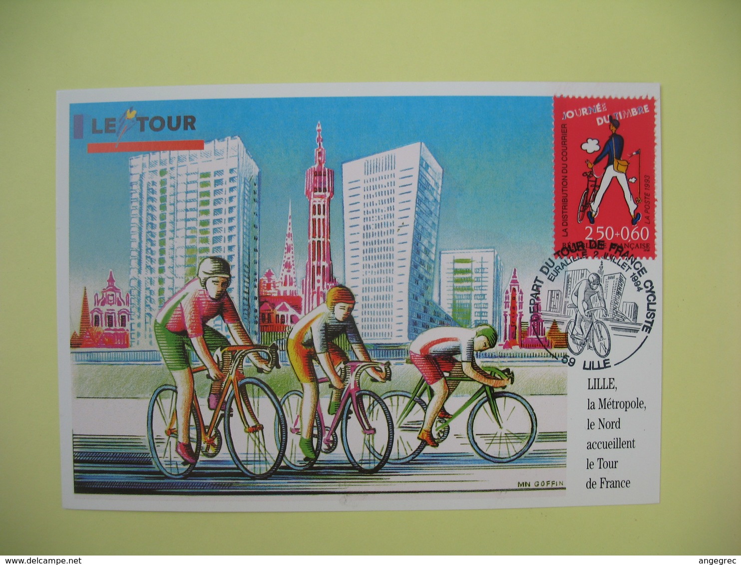 Carte Maximum 1993  N° 2792  Départ Du Tour De France Cycliste  Cachet Lille - 1990-1999