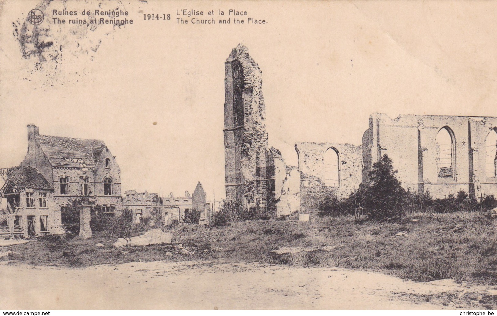 Ruines De Reninghe, L'Eglise Et La Place (pk57308) - Lo-Reninge