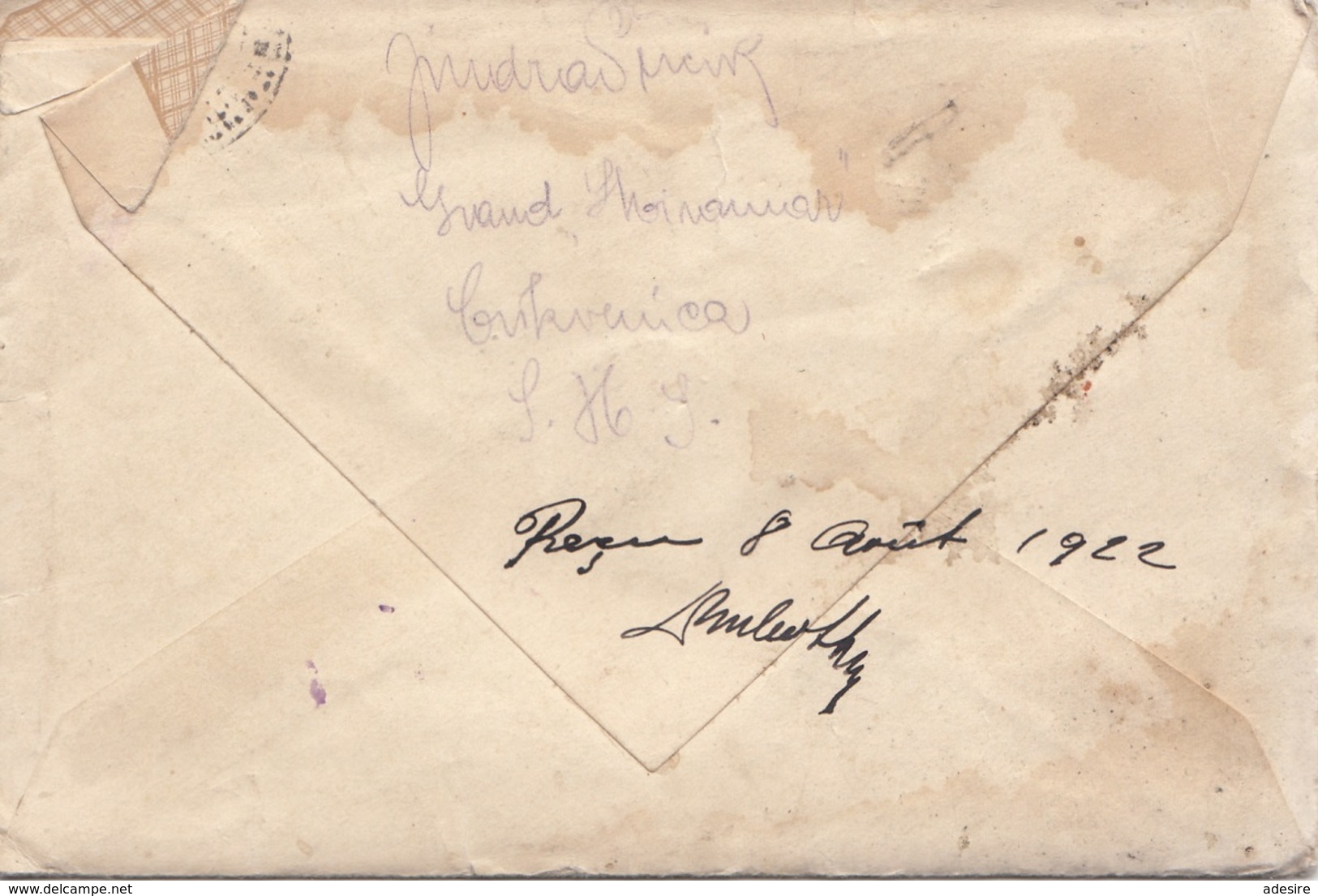 SERBIEN,BOSNIEN,SLOWENIEN 1922 - 2 X 4 D Auf EXPRESS-Brief Mit Inhalt Gel.v. > Paris - Briefe U. Dokumente