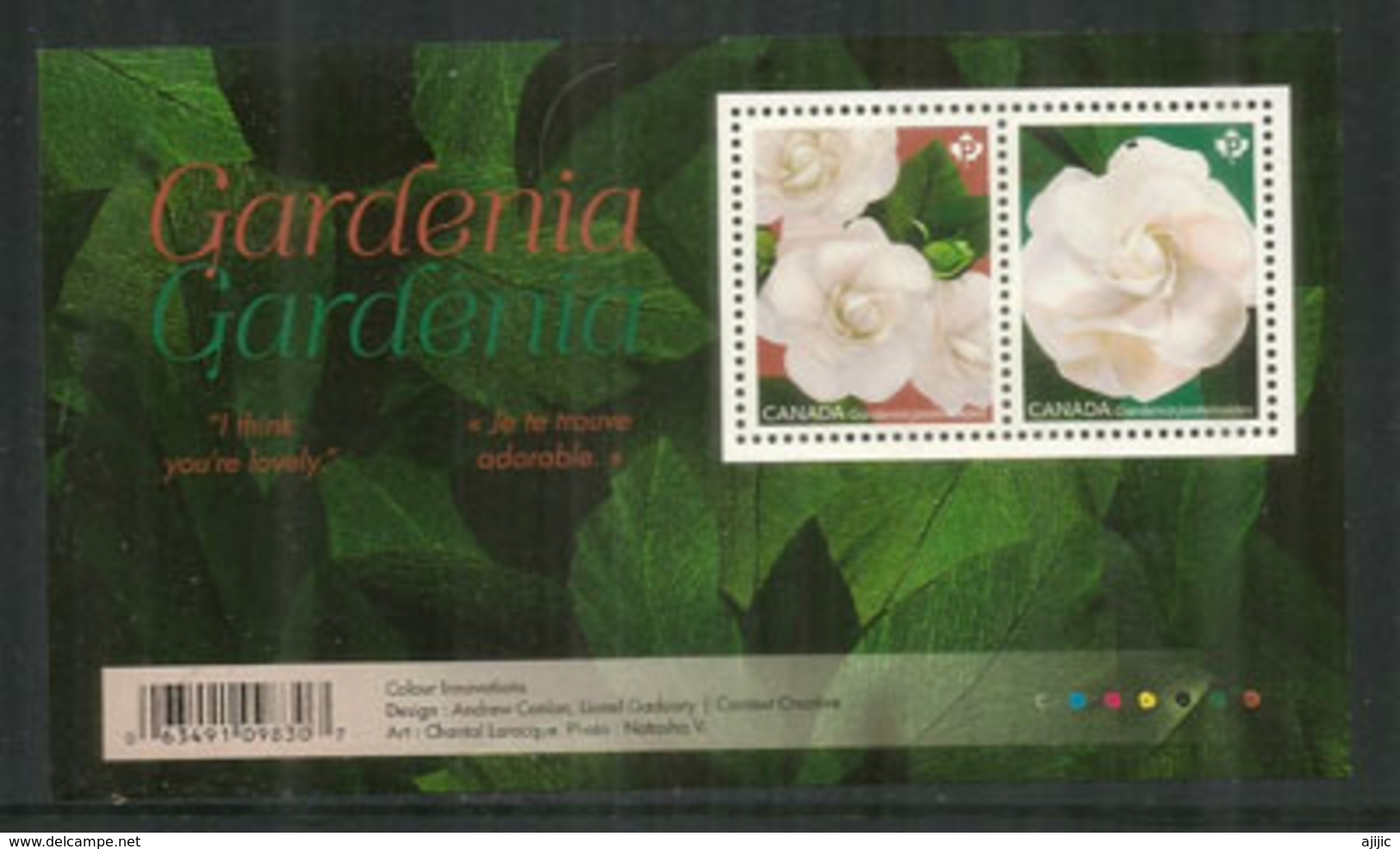 Le Gardenia Au Canada. Bloc-feuillet Neuf ** Canada - Autres & Non Classés