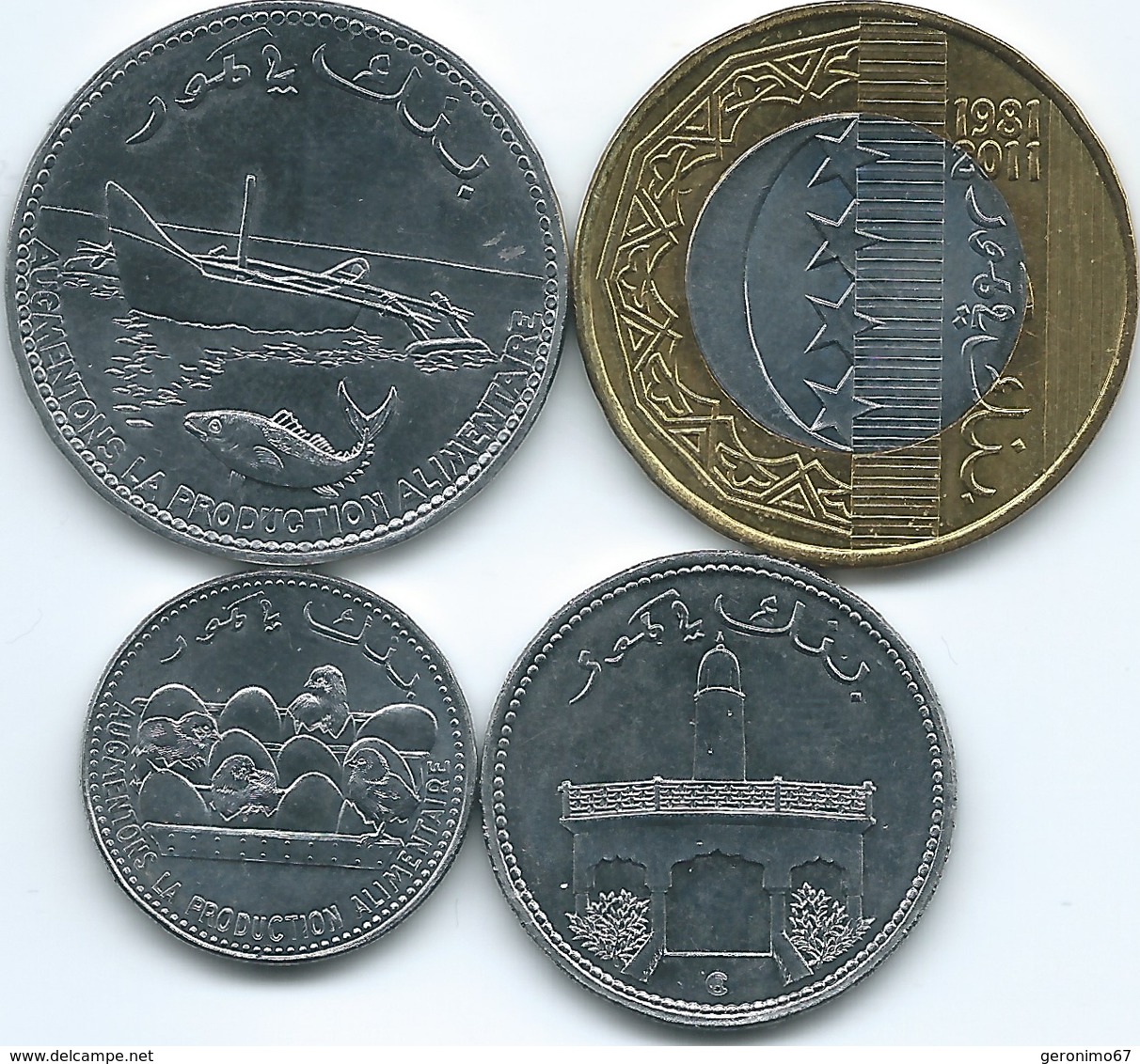 Comoros - 2013 - 25, 50, 100 & 250 Francs (KMs 14a, 16a, 18a & 21) - Comores