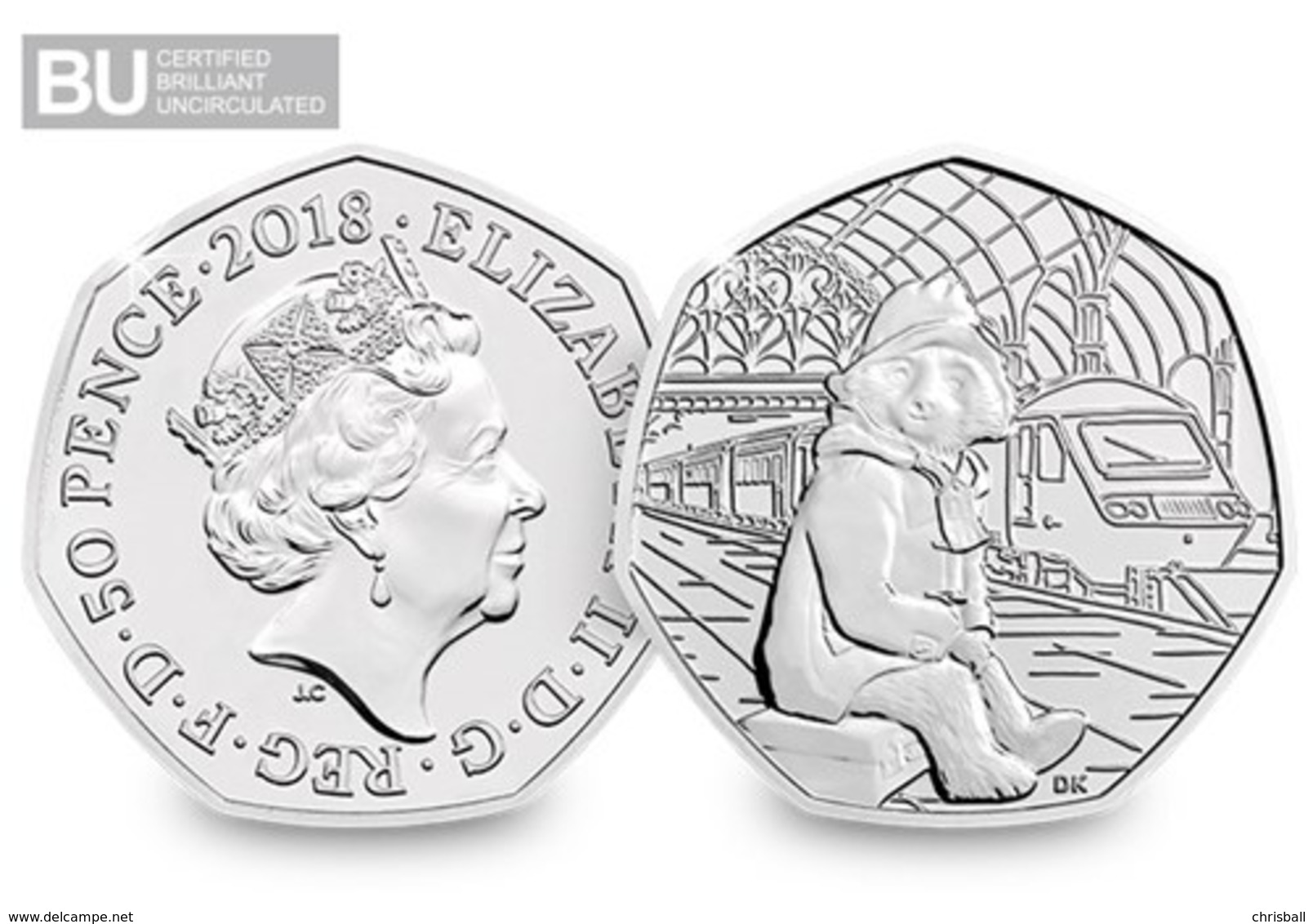 UK 50p Coin 2018 Paddington At The Station -  Uncirculated - 50 Pence