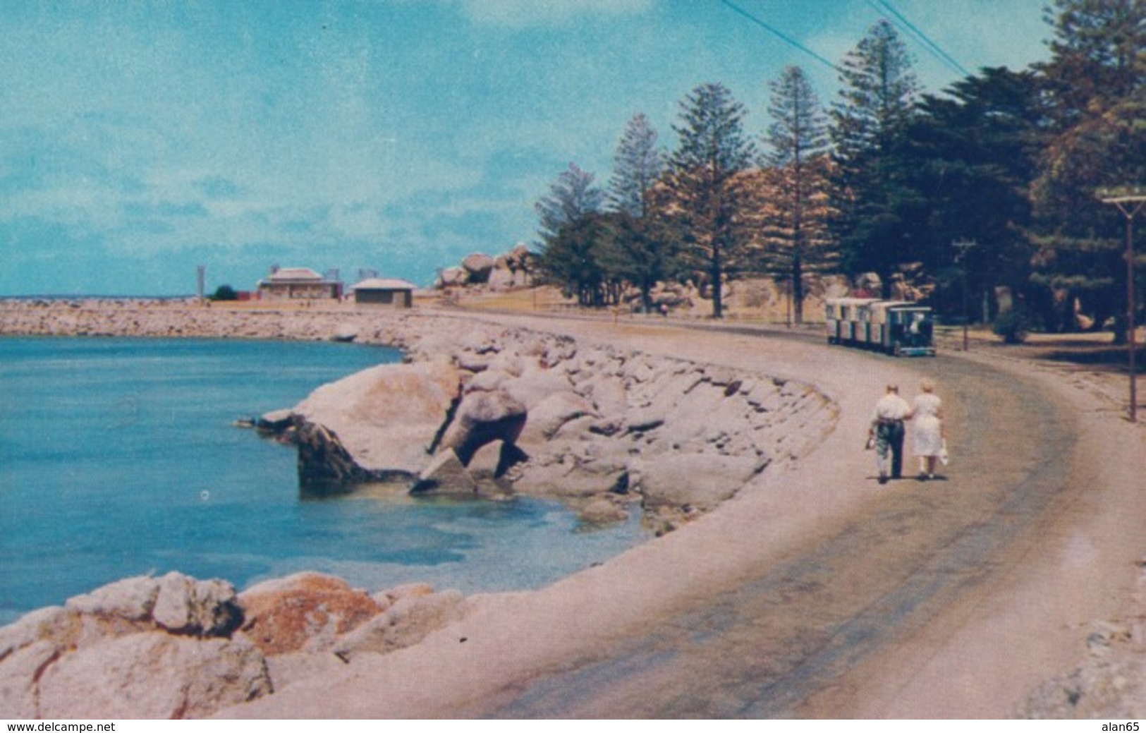 Victor Harbour SA Australia, Foreshore On Granite Island, C1950s Vintage Postcard - Victor Harbor