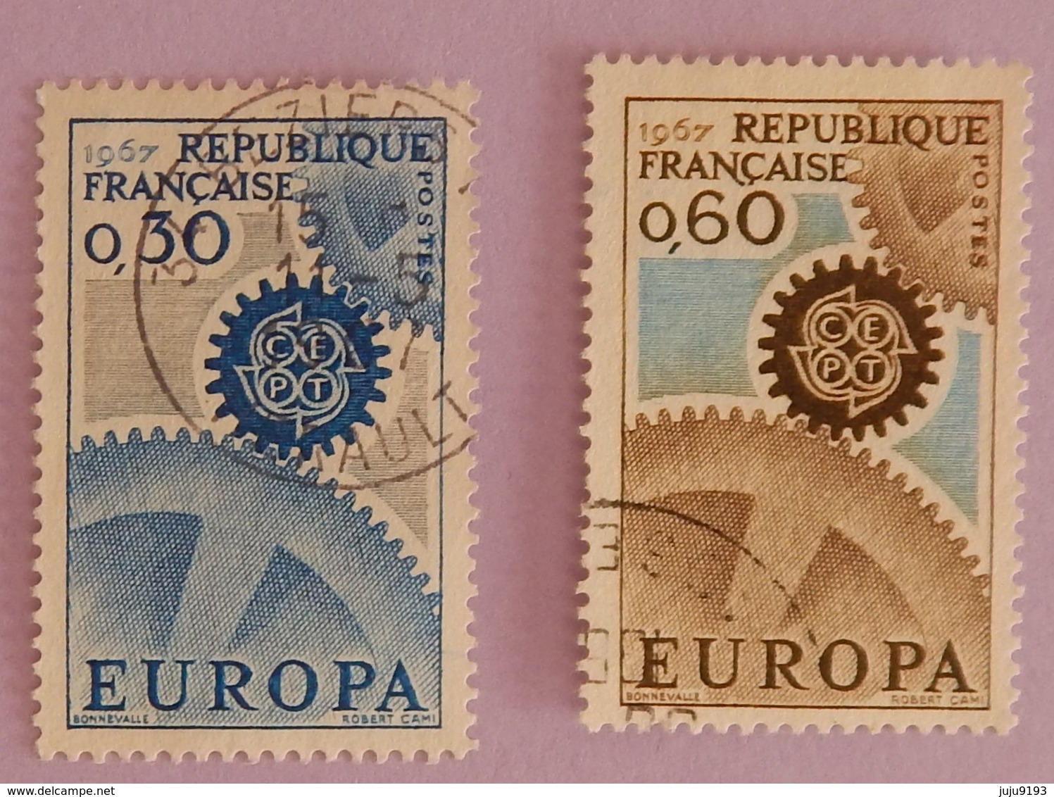 FRANCE YT 1521/1522 OBLITERE "EUROPA" ANNEE 1967 - Gebraucht