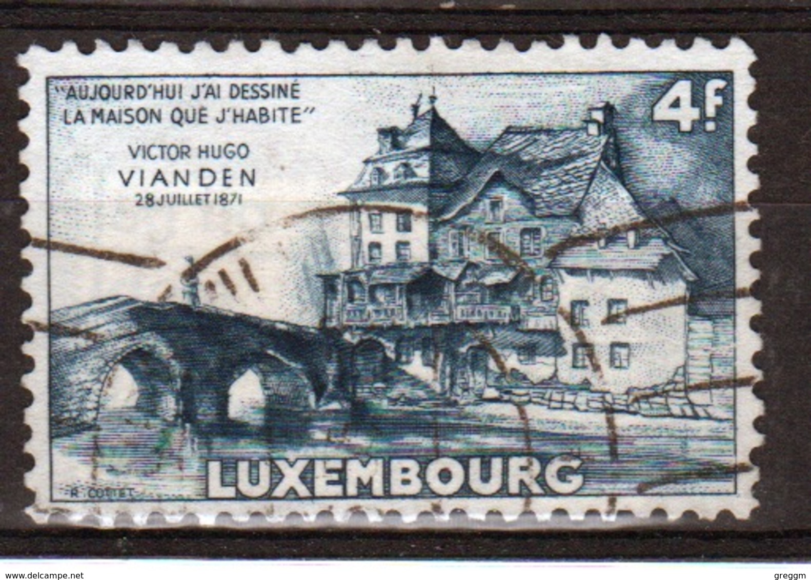 Luxembourg 1948 Single Commemorative Stamp Showing Victor Hugo's House. - Servizio
