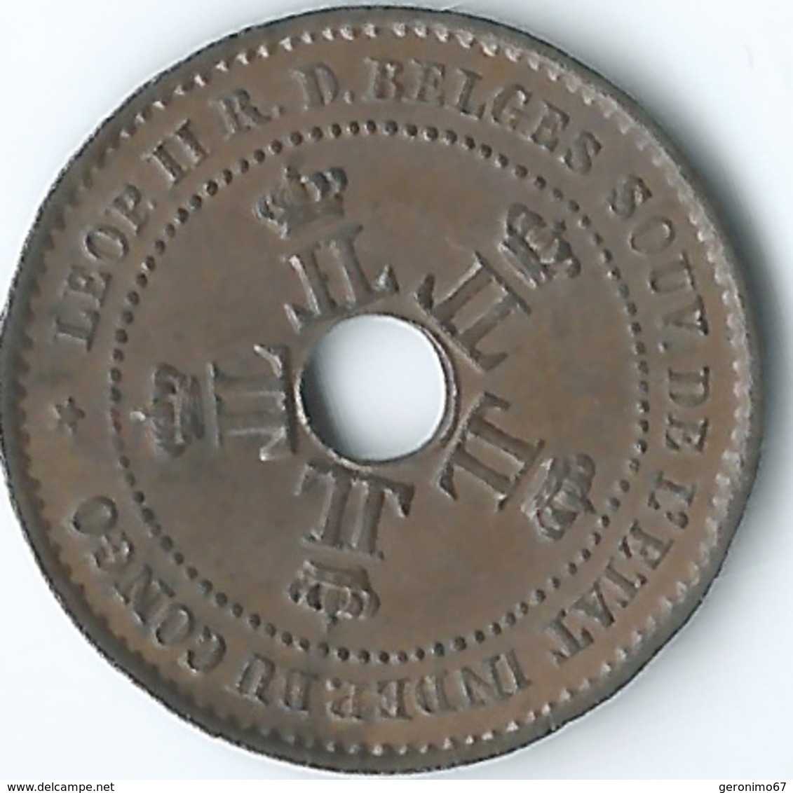 Congo Free State - 1888 - Leopold II - 1 Centime - KM1 - 1885-1909: Leopold II