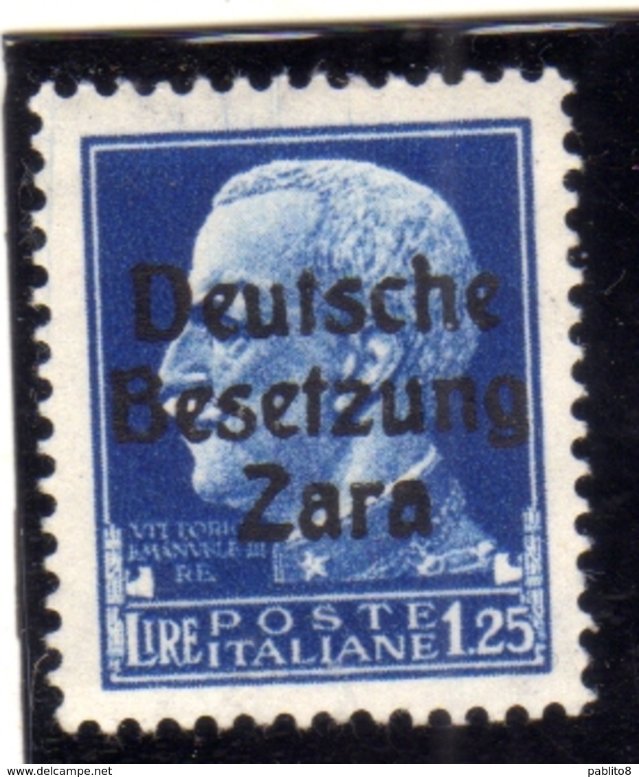 ZARA OCCUPAZIONE TEDESCA 1943 ITALY OVERPRINTED  SOPRASTAMPATO D' ITALIA LIRE 1,25 MNH - Duitse Bez.: Zara