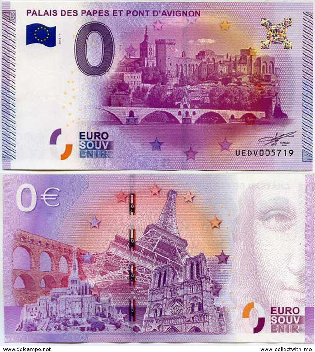 France 0 Euro 2015 ~ Palace Of The Popes And Bridge Of Avignon - Autres & Non Classés